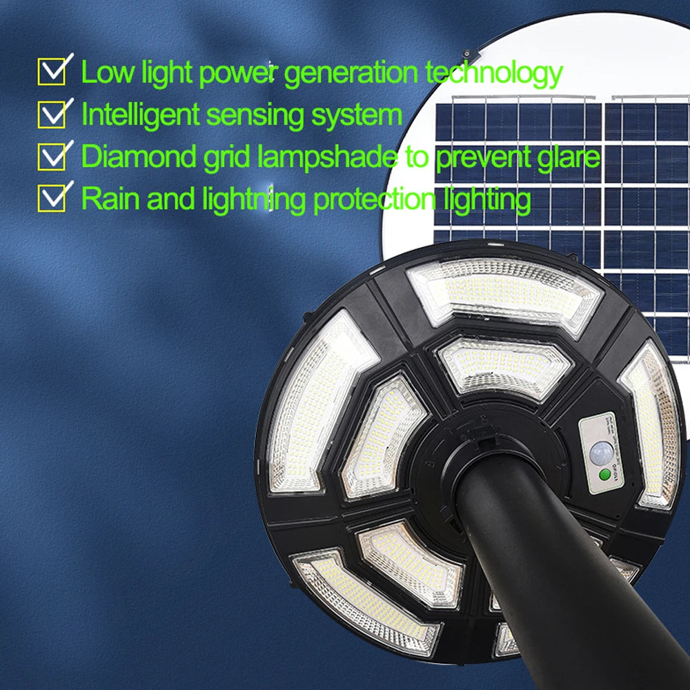 Solar Garden Lights Outdoor Waterproof with Motion Sensor and Remote Solar Street Lamp Security Lights for Parking Yard