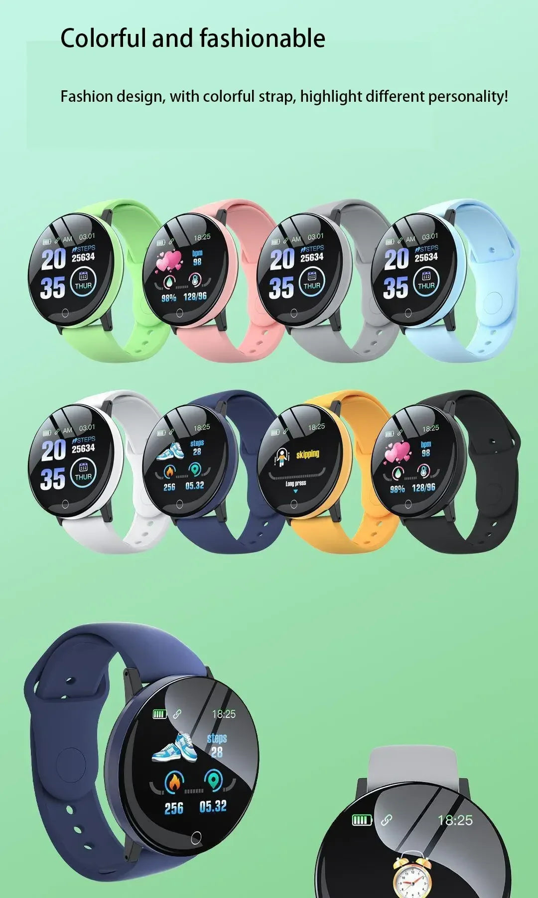 Xiaomi D18 Smartwatch Circular Color Screen Multiple Sports Modes Call Information Reminder Photo Taking Music Smart Bracelet