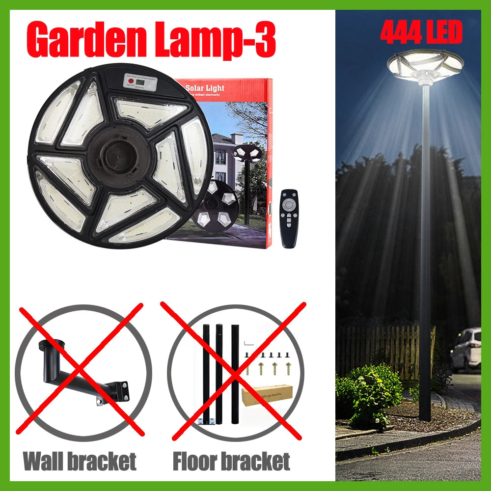 Solar Garden Lights Outdoor Waterproof with Motion Sensor and Remote Solar Street Lamp Security Lights for Parking Yard