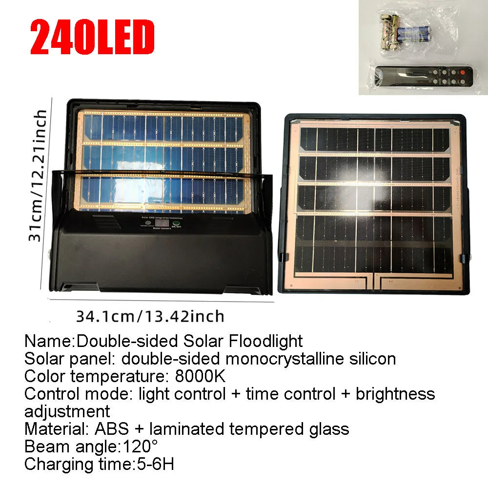 Solar Garden Lights Outdoor Waterproof with Motion Sensor and Remote Solar Street Lamp Security Lights for Parking Yard