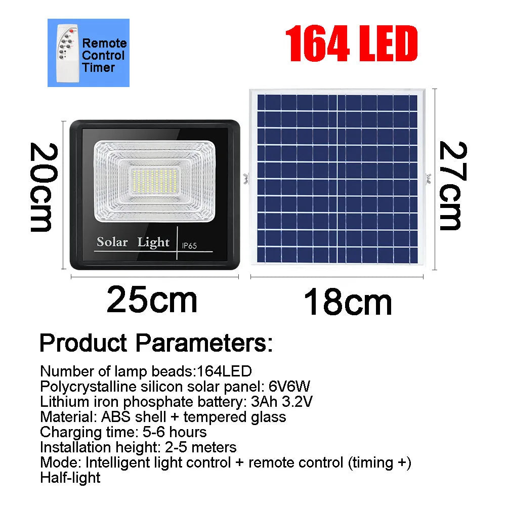 Solar Garden Lights Outdoor Waterproof with Motion Sensor and Remote Solar Street Lamp Security Lights for Parking Yard