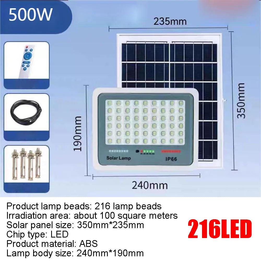 Solar Garden Lights Outdoor Waterproof with Motion Sensor and Remote Solar Street Lamp Security Lights for Parking Yard