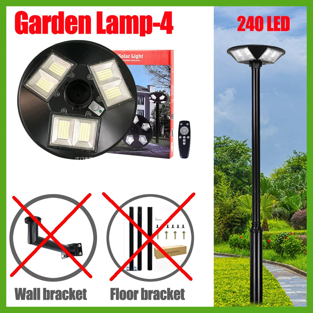 Solar Garden Lights Outdoor Waterproof with Motion Sensor and Remote Solar Street Lamp Security Lights for Parking Yard
