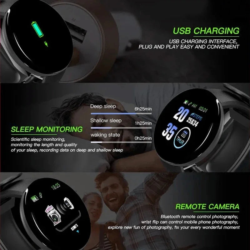 Xiaomi D18 Smartwatch Circular Color Screen Multiple Sports Modes Call Information Reminder Photo Taking Music Smart Bracelet
