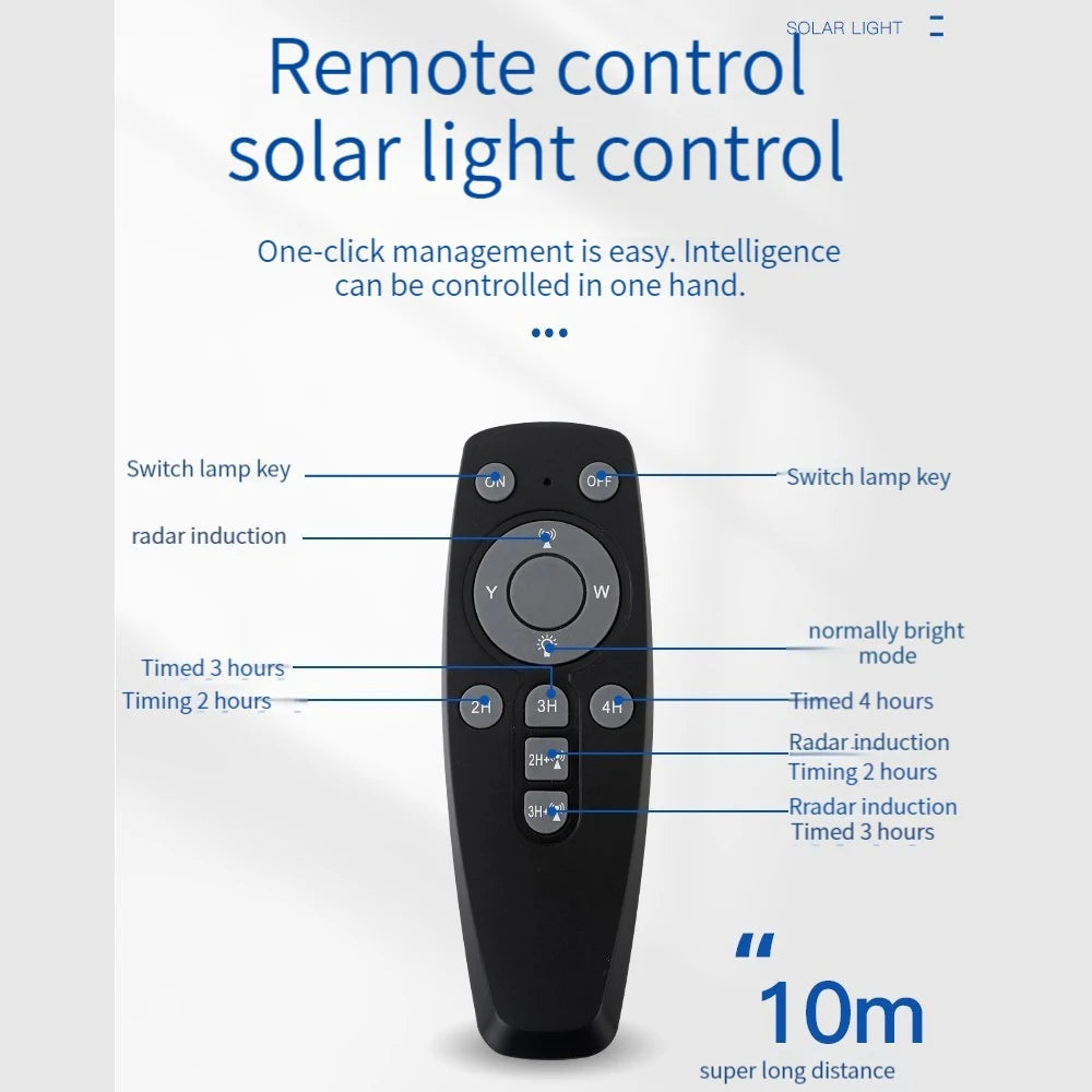 Solar Garden Lights Outdoor Waterproof with Motion Sensor and Remote Solar Street Lamp Security Lights for Parking Yard